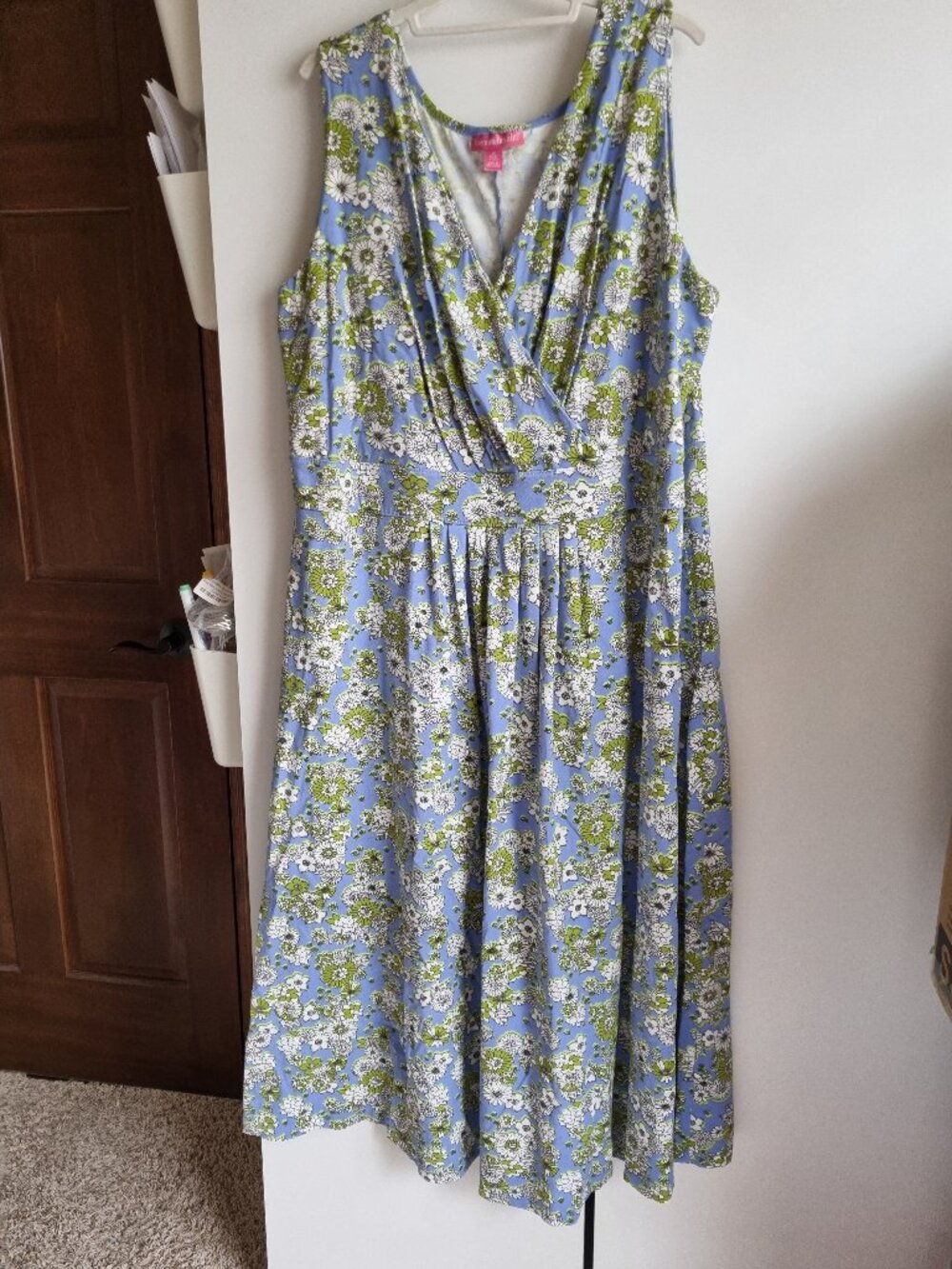 3XP Blue, green and white floral dress